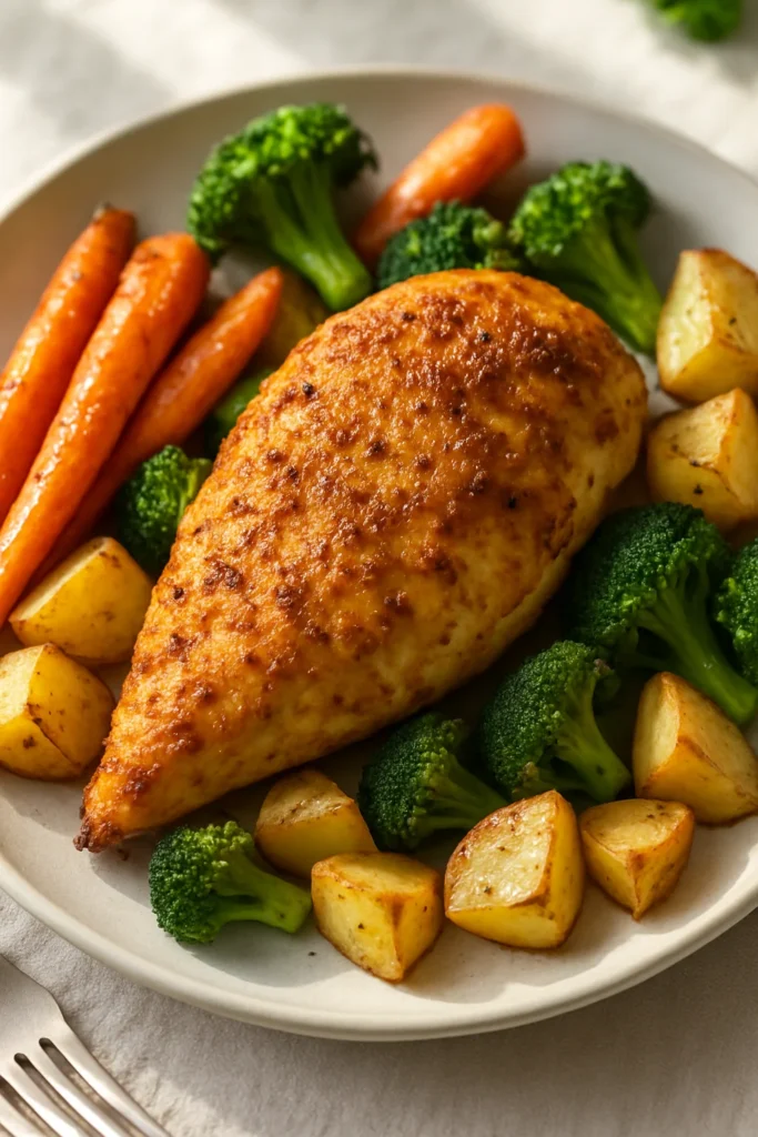 Crispy Baked Chicken with Roasted Vegetables