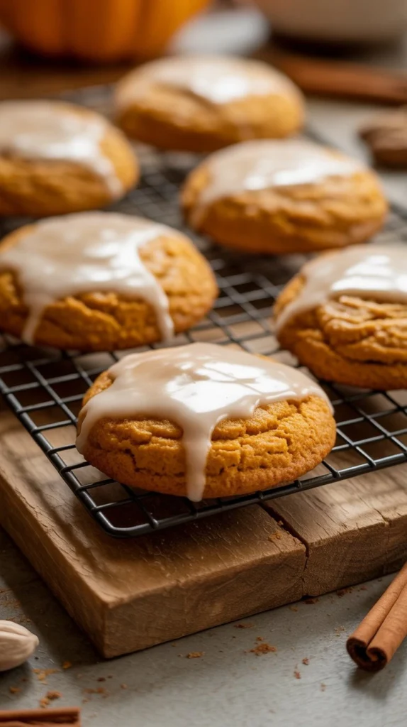 Pumpkin Cookies with Glaze
