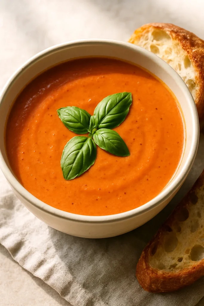 Slow Cooker Creamy Tomato Basil Soup