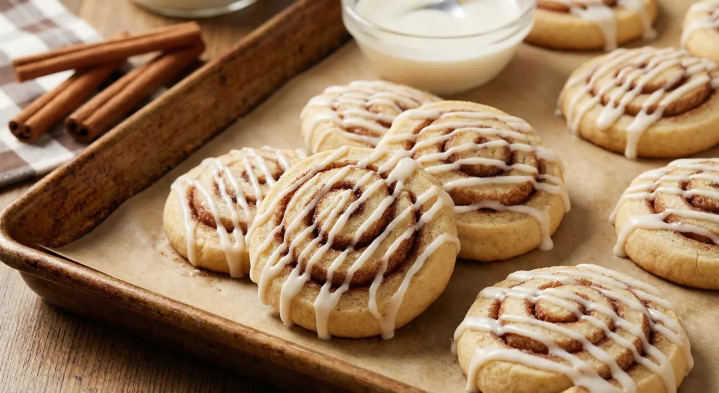 Cinnamon Roll Cookies with Sweet Glaze