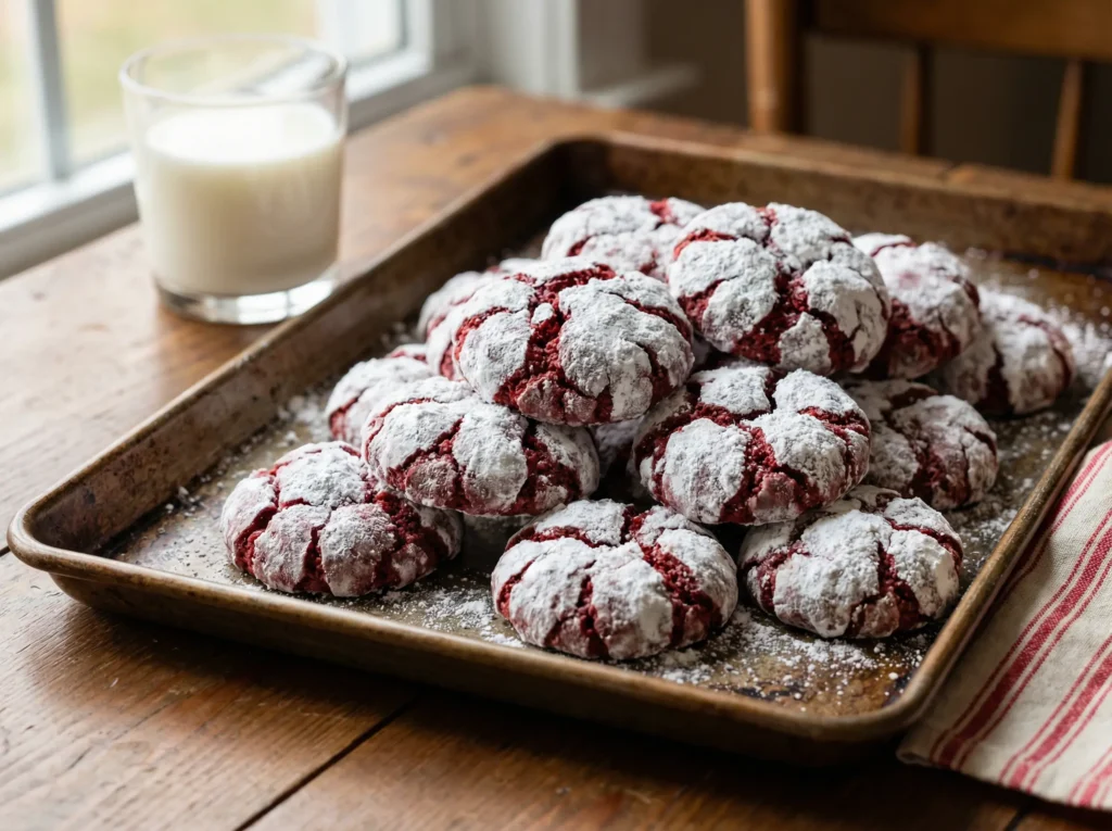 Red Velvet Crinkle Cookies